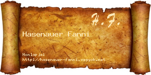 Hasenauer Fanni névjegykártya