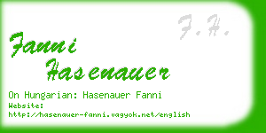 fanni hasenauer business card